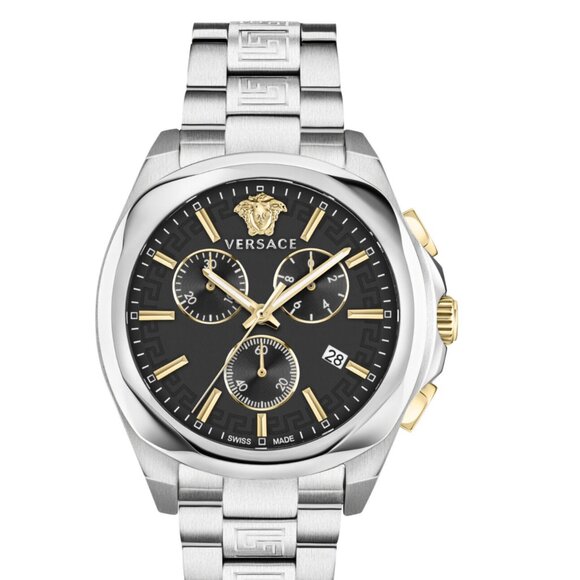 Versace Silver Chrono Ladies 40mm Watch - Picture 1 of 4